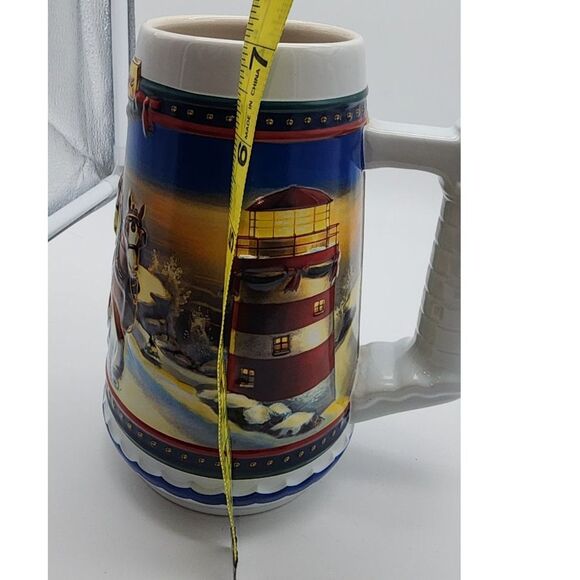 Vintage 2002 Budweiser Clydesdale Horses Christmas Holiday Beer Stein Mug - Picture 8 of 8